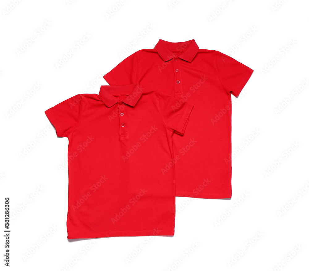 Stylish school uniform on white background