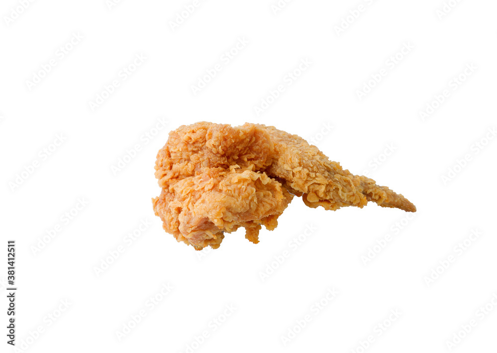 Crispy chicken wings, colorful, appetizing. isolate on white background, clipping path in side