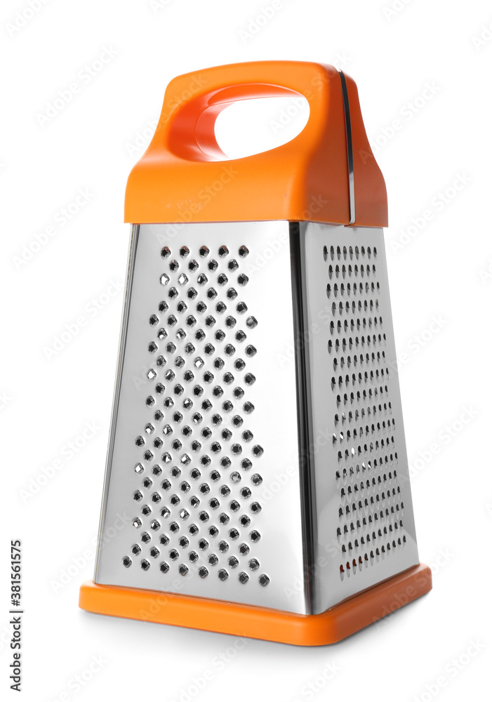 Metal grater on white background