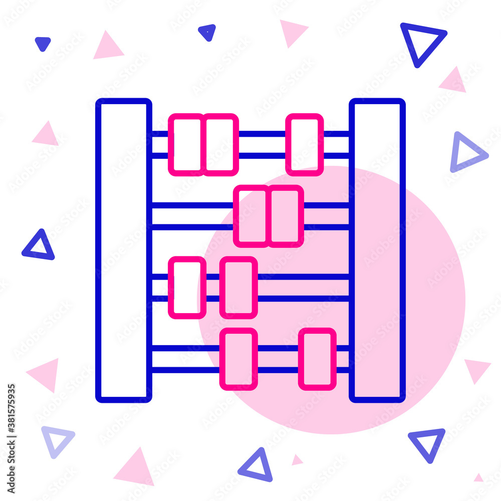 Line Abacus icon isolated on white background. Traditional counting frame. Education sign. Mathemati