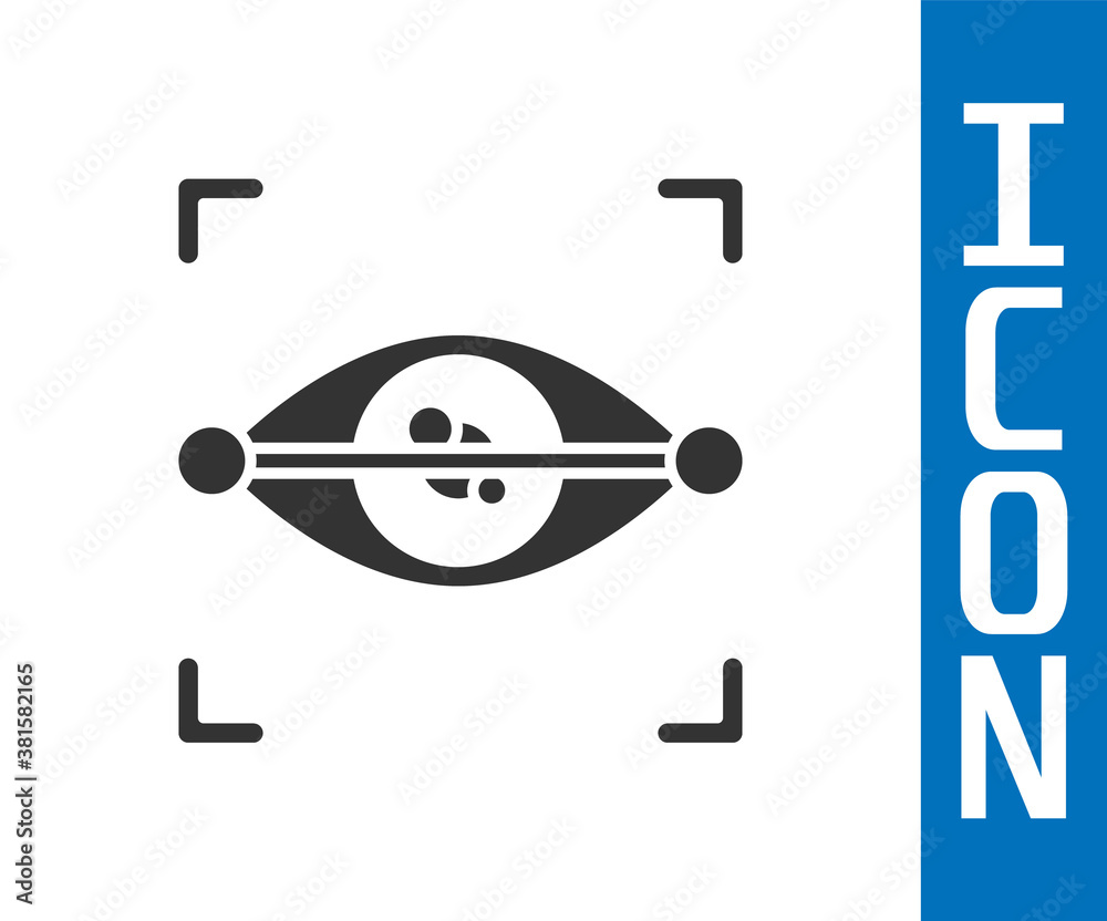 Grey Eye scan icon isolated on white background. Scanning eye. Security check symbol. Cyber eye sign