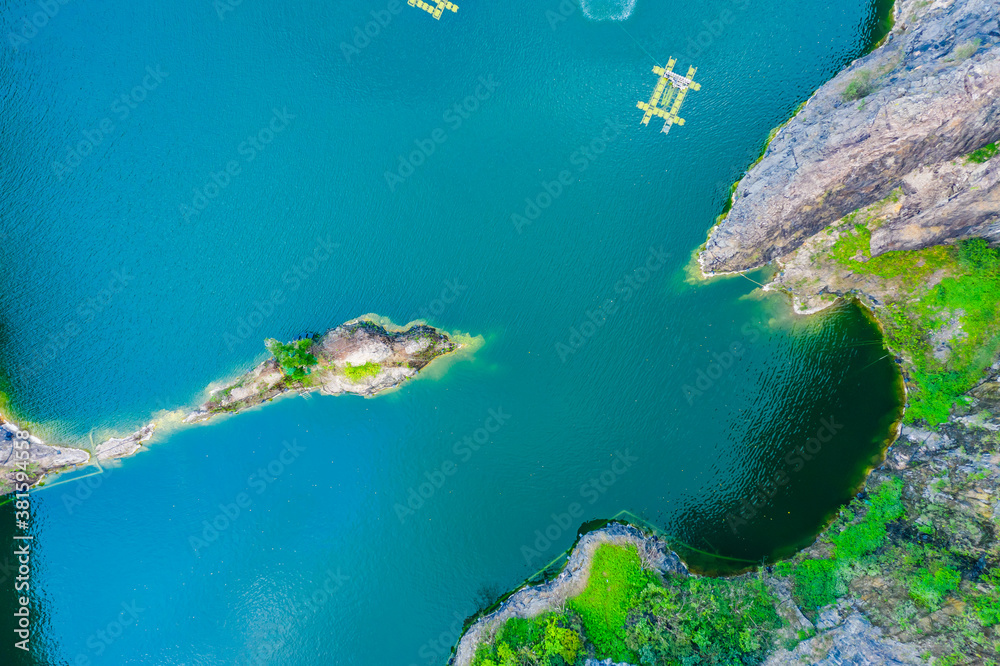 Aerial view of sea waves and fantastic coast.