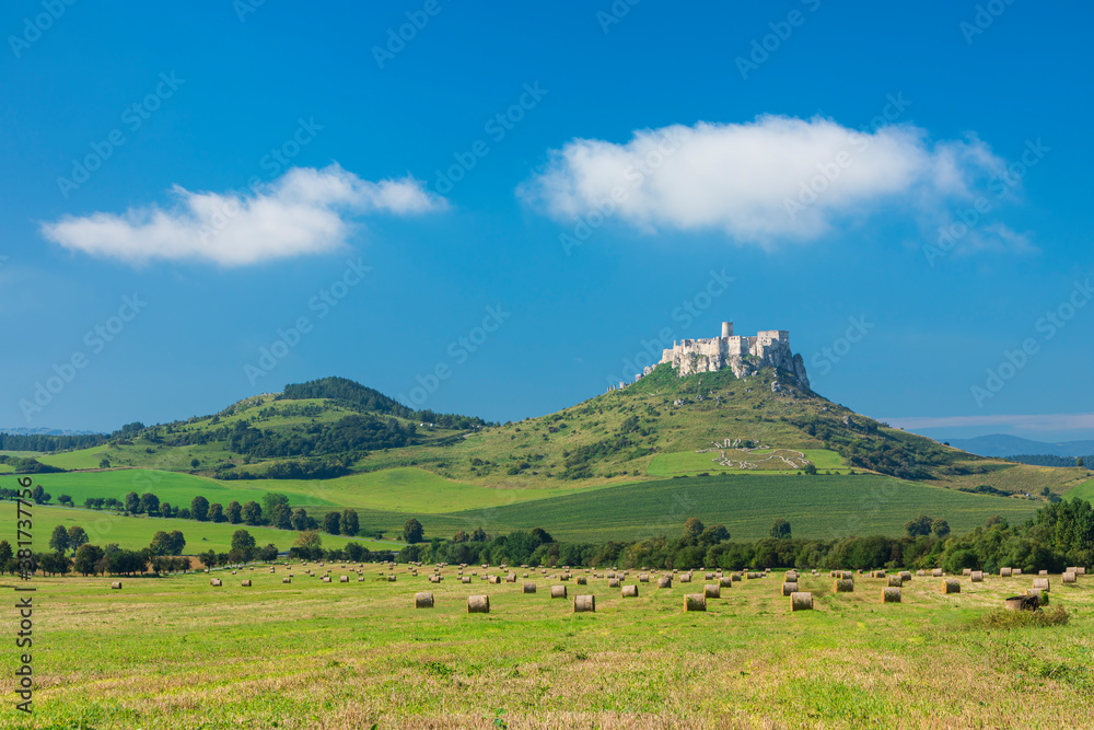 Spis Castle at sunrise, UNESCO heritage in Slovakia