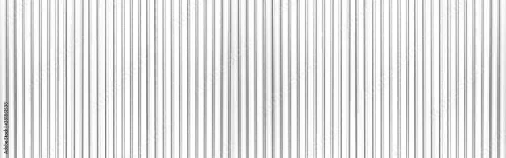 Panorama of White Corrugated metal background and texture surface or galvanize steel