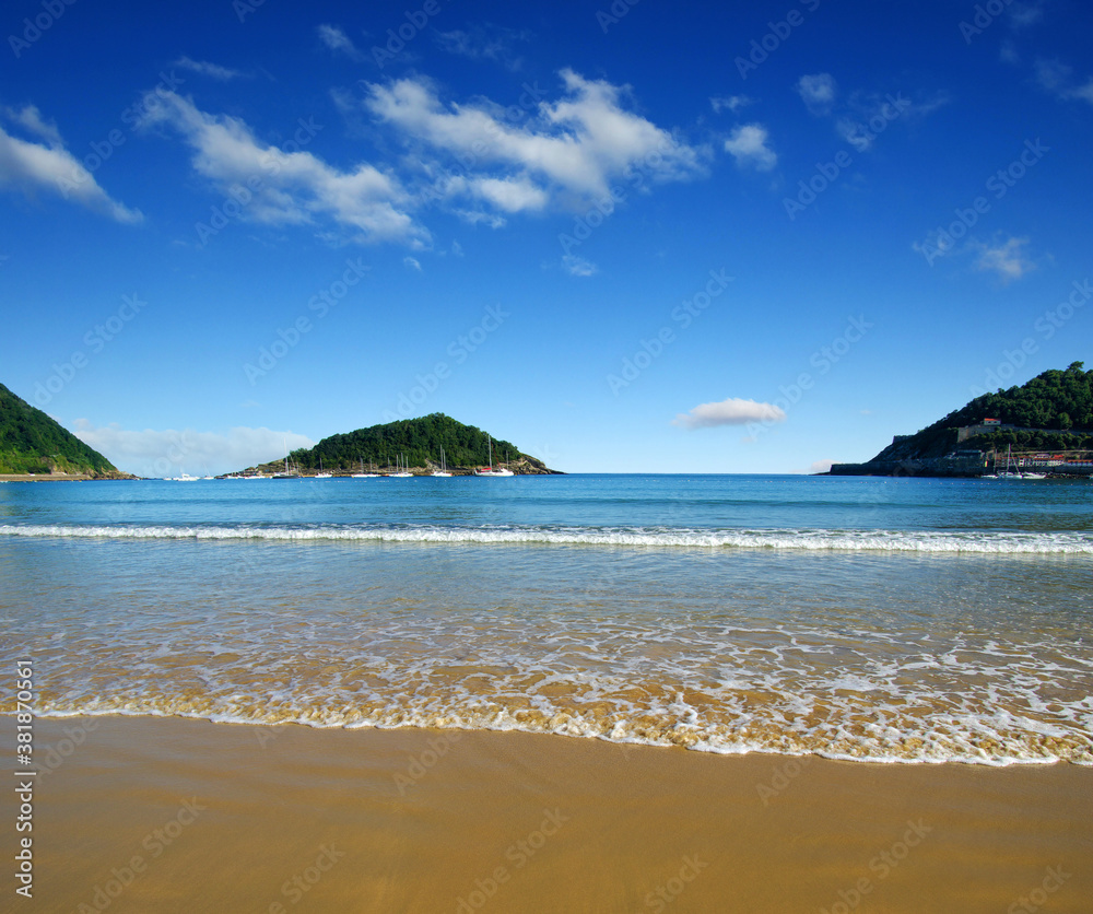 Sand beach and ocean