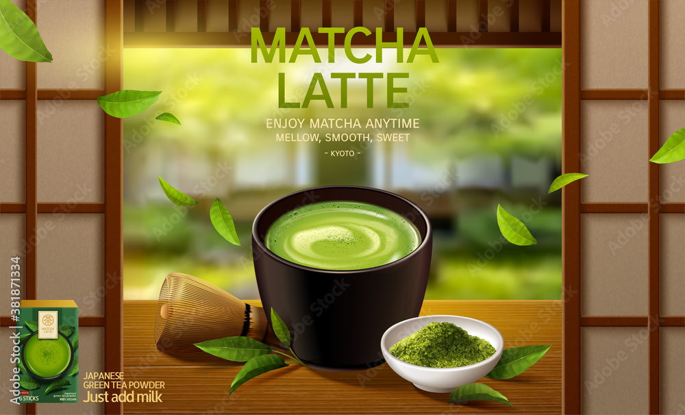 Japanese matcha latte ad