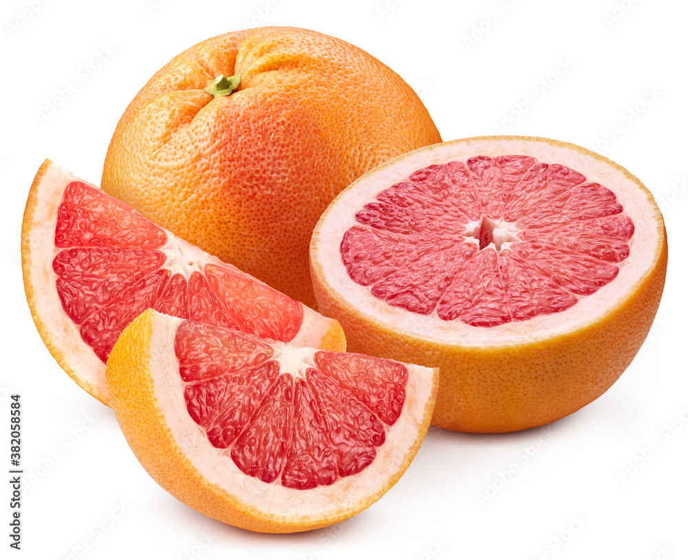 Ripe fresh grapefruit clipping path