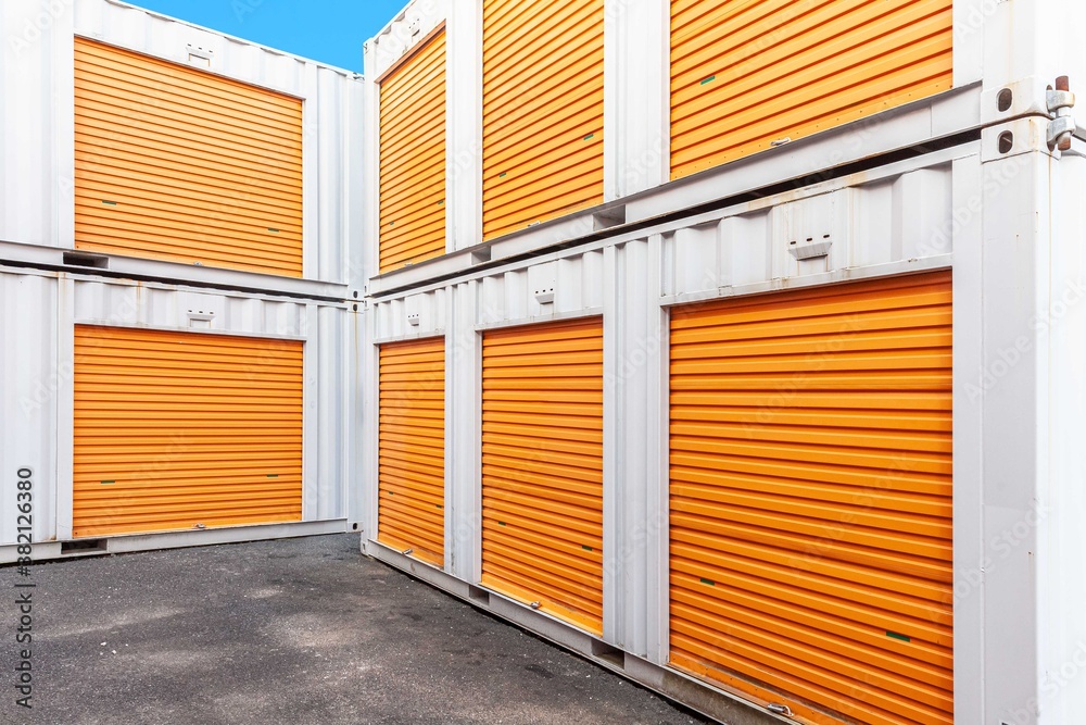 Outside atmosphere of a small rental storage room