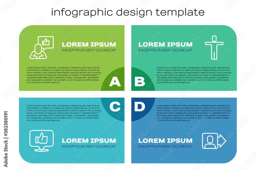 Set line Hand like, , Team leader and Head hunting. Business infographic template. Vector.