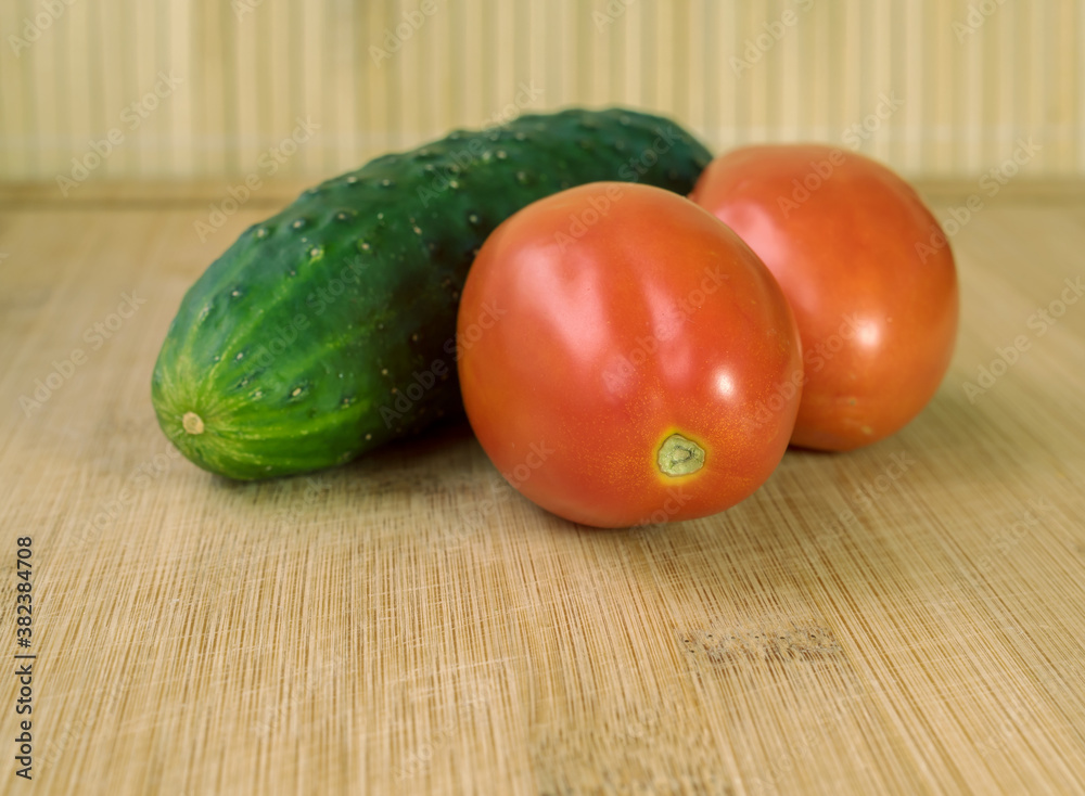 Cucumber and tomatoes.