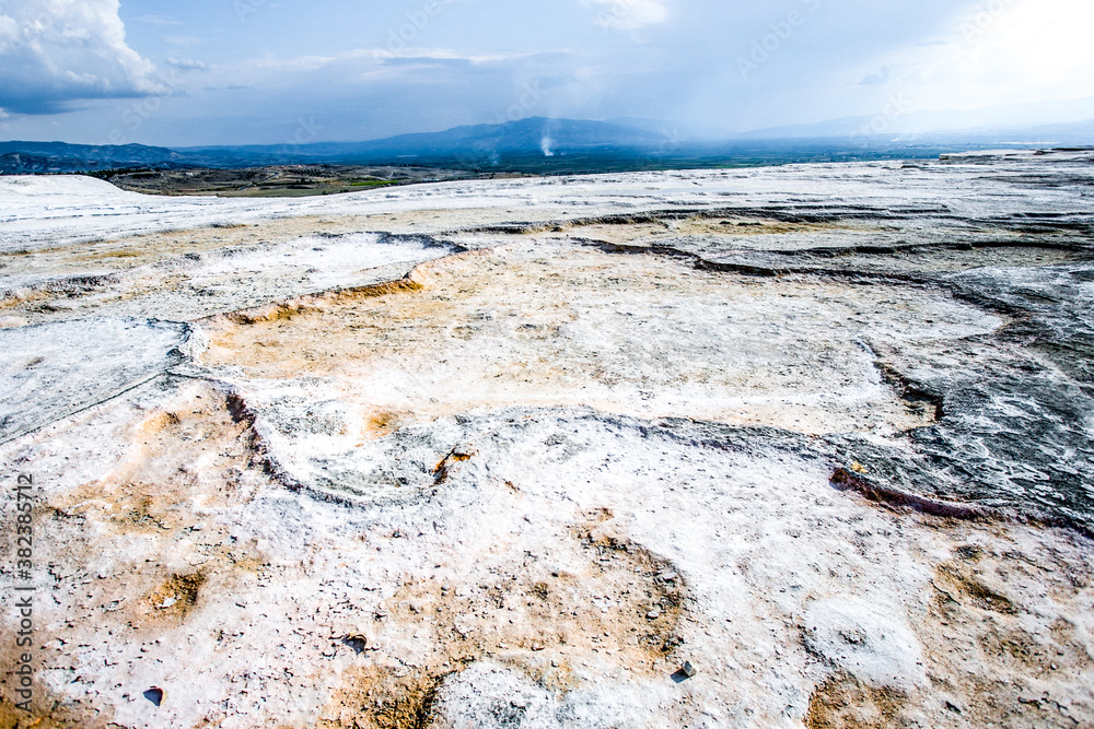 white textured wall on the travertine hill