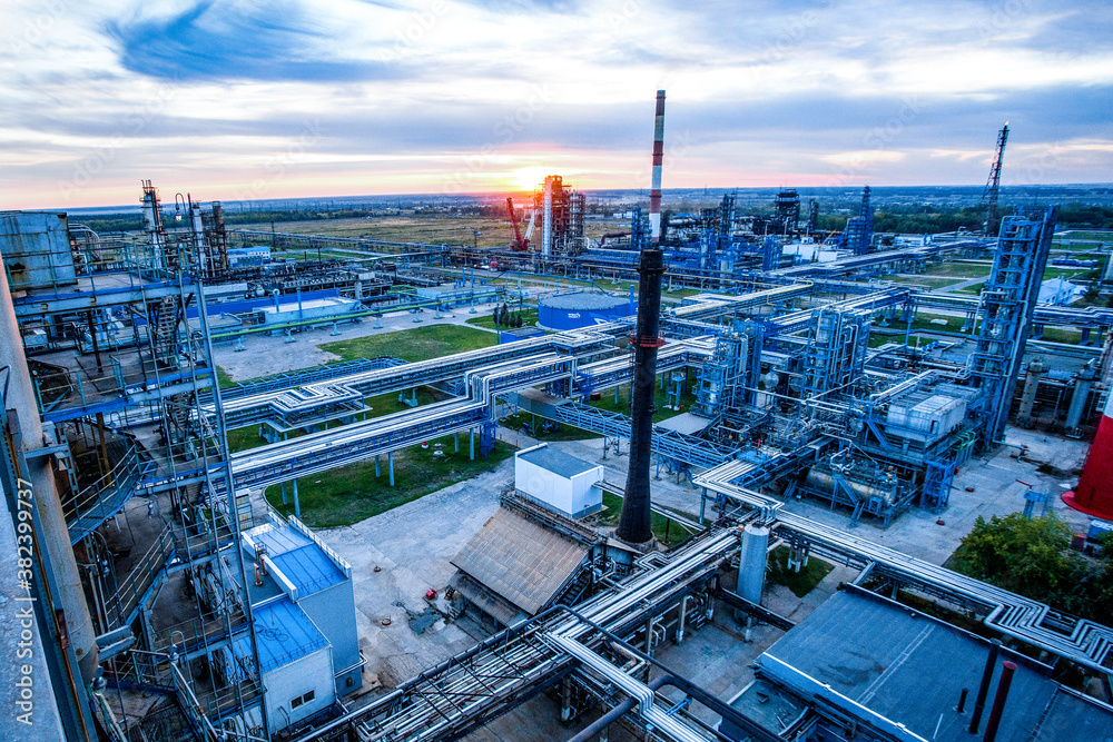 Pipes and buildings of factory