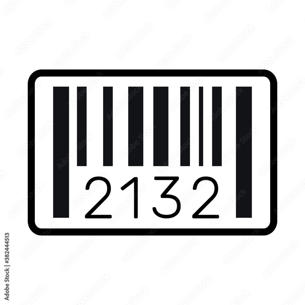 Bar Code Sign Flat Icon Vector Illustration