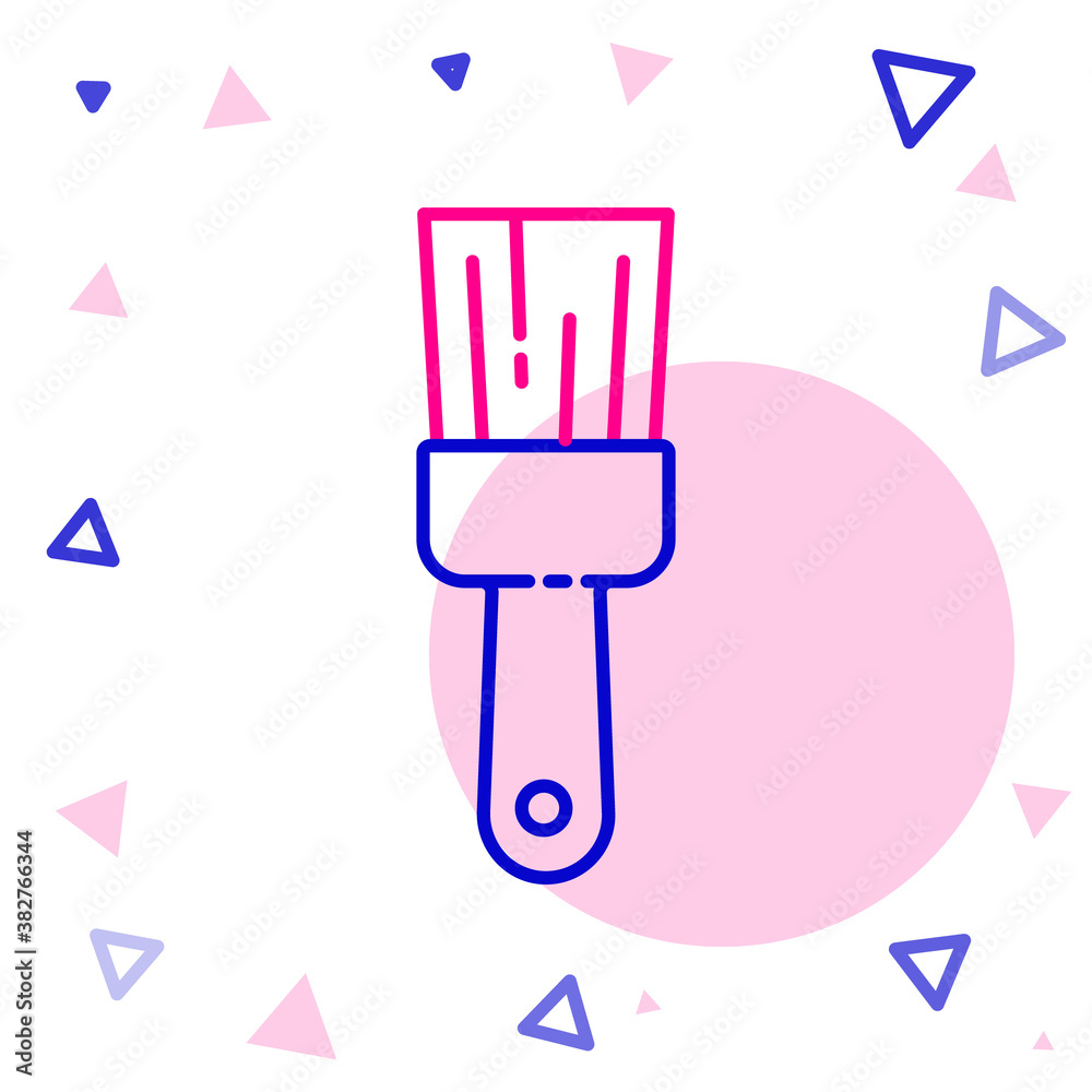 Line Paint brush icon isolated on white background. Colorful outline concept. Vector Illustration.