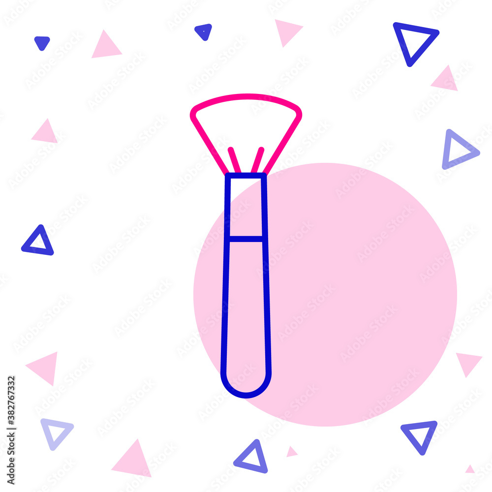 Line Makeup brush icon isolated on white background. Colorful outline concept. Vector Illustration.