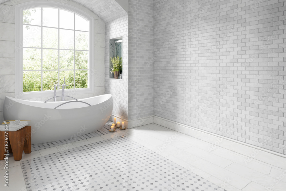 Old bathroom after renovation (concept) - 3d visualization