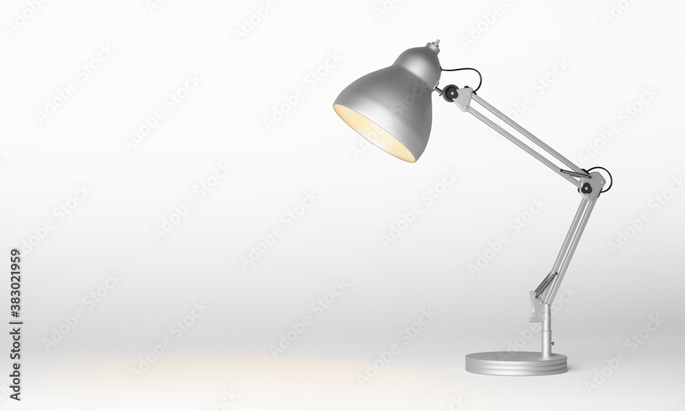 Silver metal desk lamp