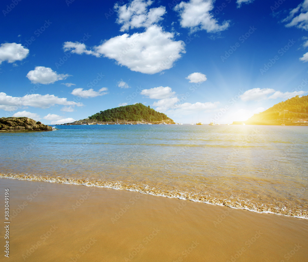 Sand beach and ocean