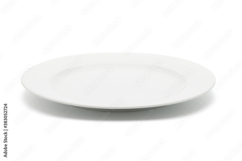 White plate isolated on white. Clipping path included