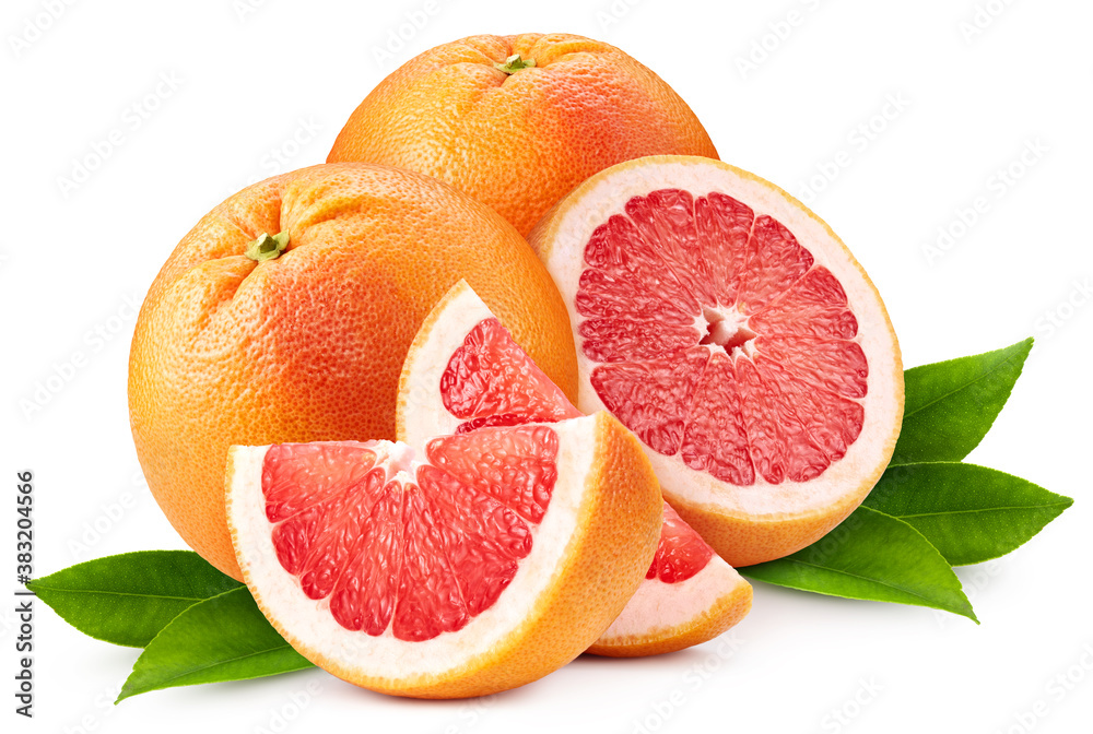 Taste grapefruit with leaf