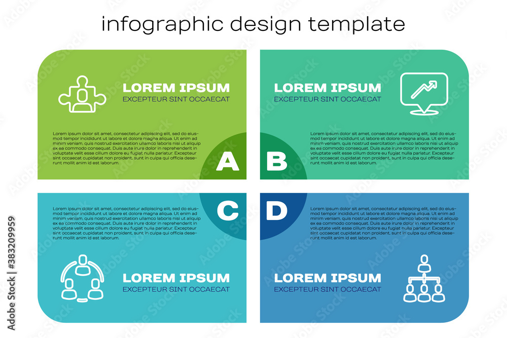 Set line Project team base, , Hierarchy organogram chart and Graph, schedule,. Business infographic 