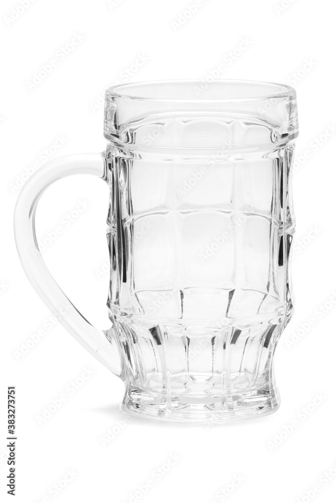 Beer glass on white background. Clipping path included.