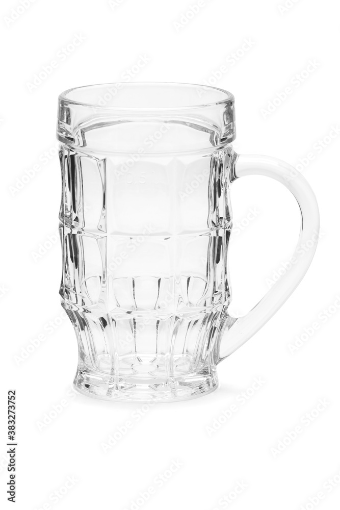 Beer glass on white background. Clipping path included.