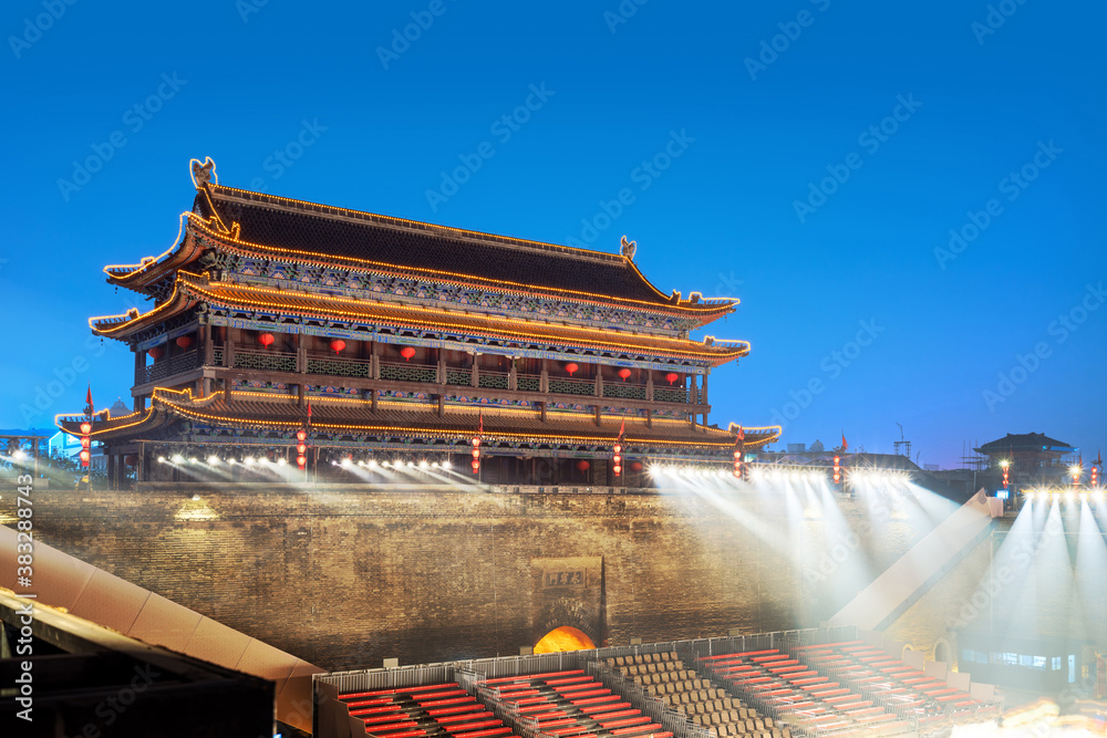 Yongning Gate Arrow Tower, Ming Dynasty City Wall, Xian, China. Translation:Yongning Gate