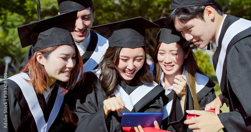 group happy graduate students