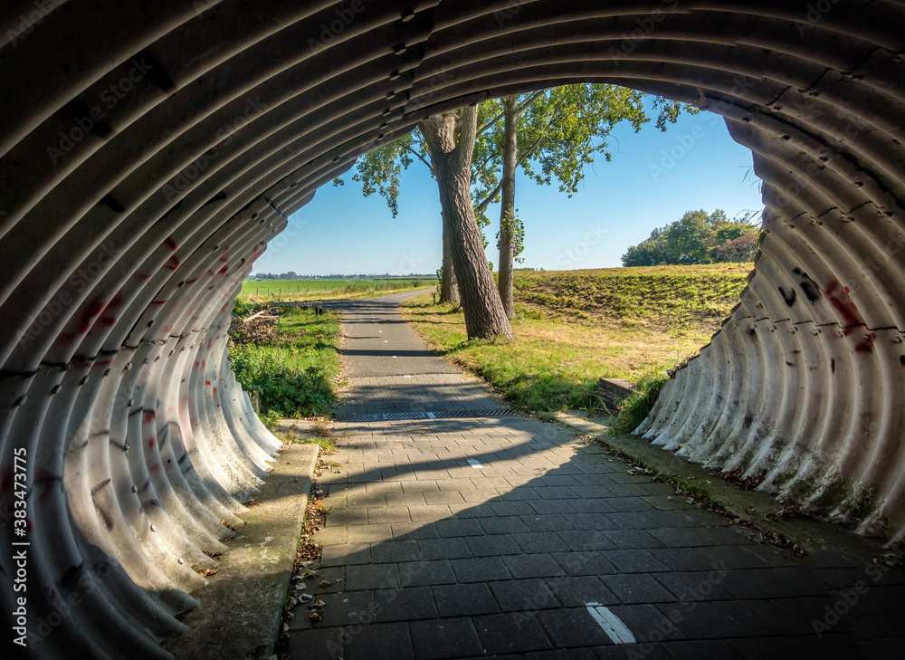 Vista in the Westland area in The Netherlands between t Woudt and Schipluiden. Recognizable for man