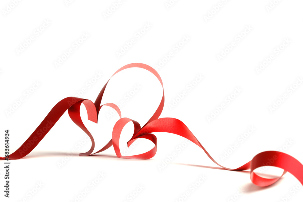 Red heart ribbons