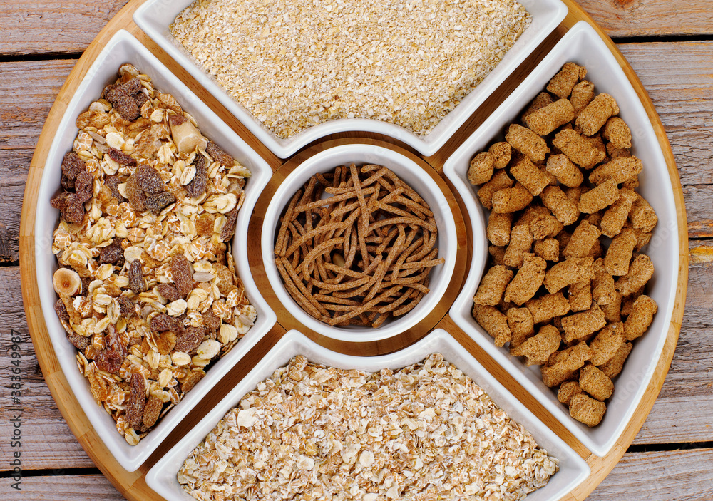 Muesli, Oat Flakes and Bran