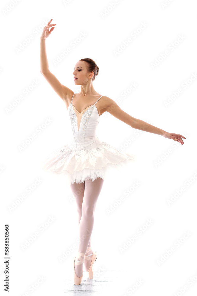 Beautiful and gorgeous ballerina in ballete pose