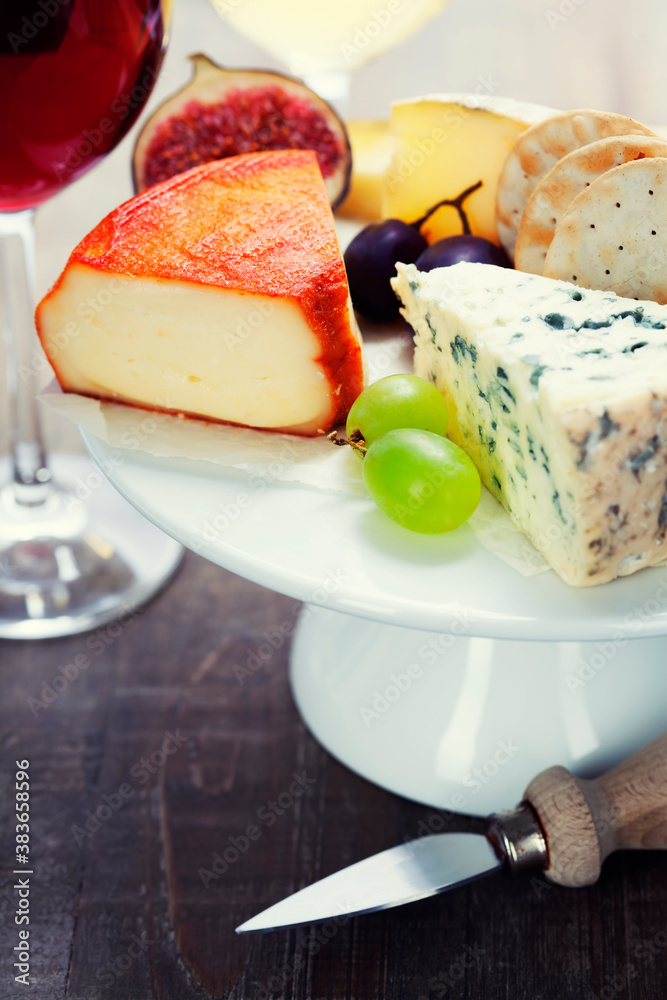 Wine and cheese plate