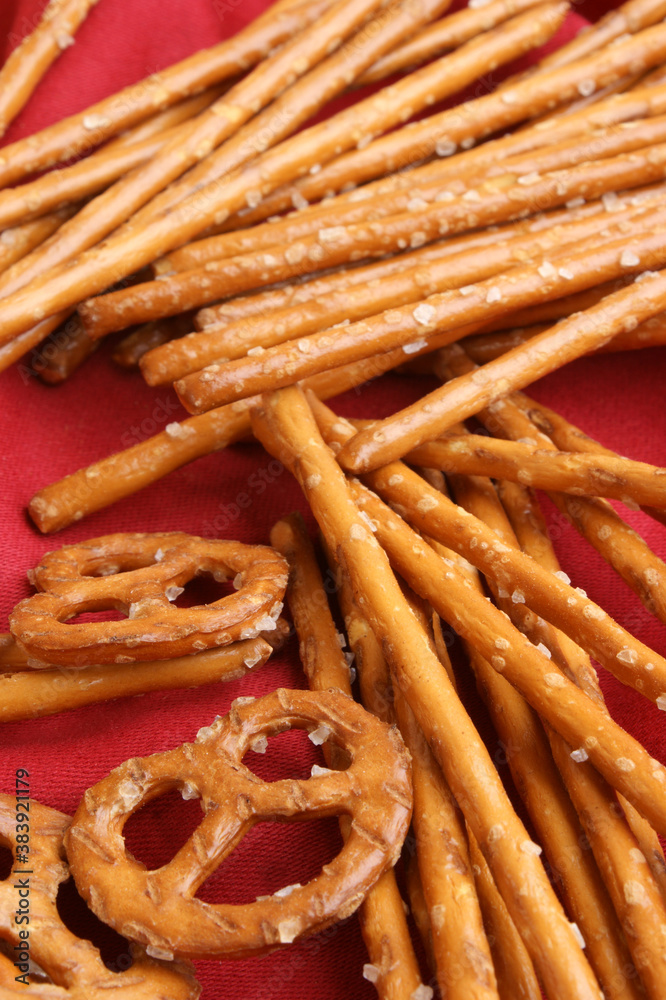 some salty pretzel sticks and pretzel for a party