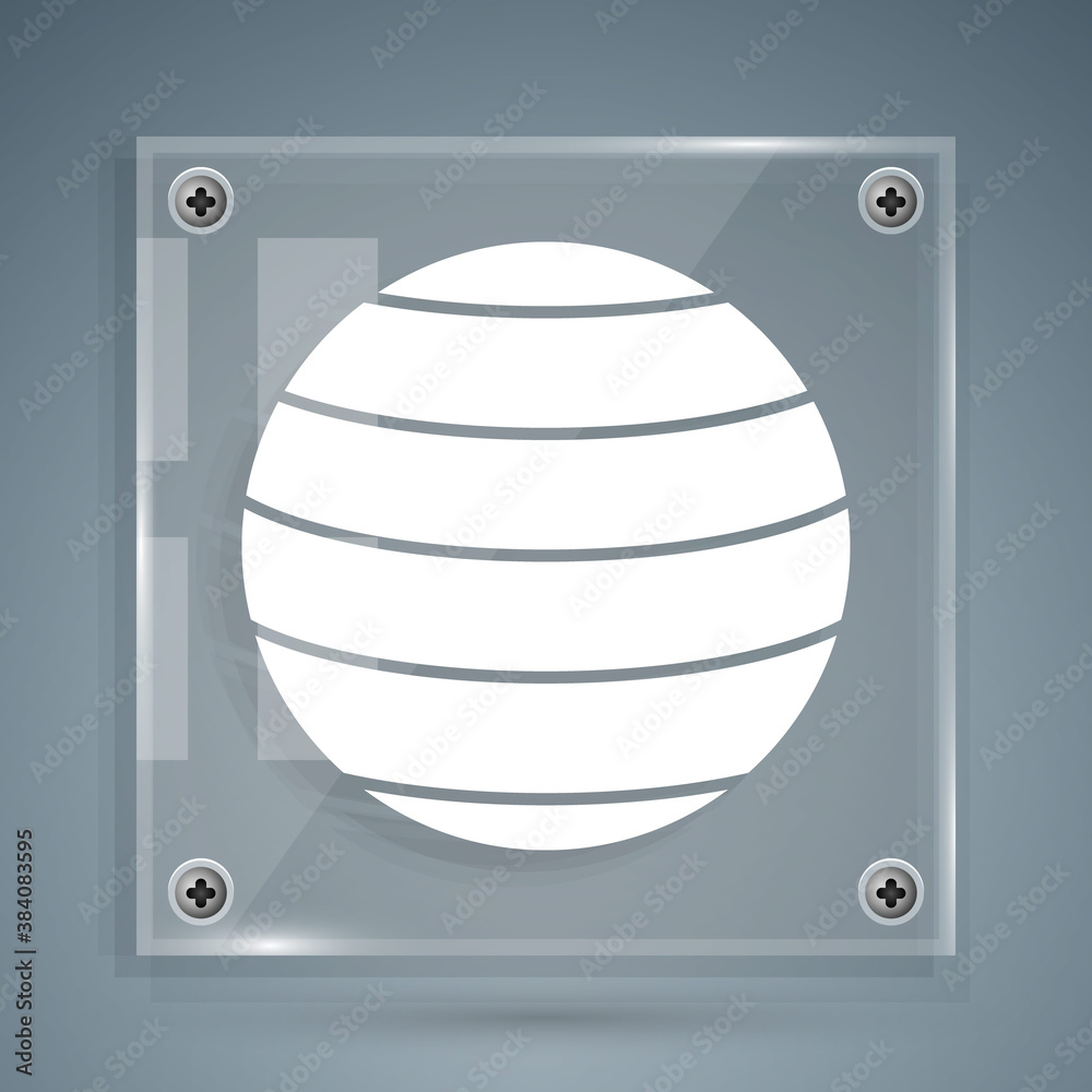 White Planet Venus icon isolated on grey background. Square glass panels. Vector.