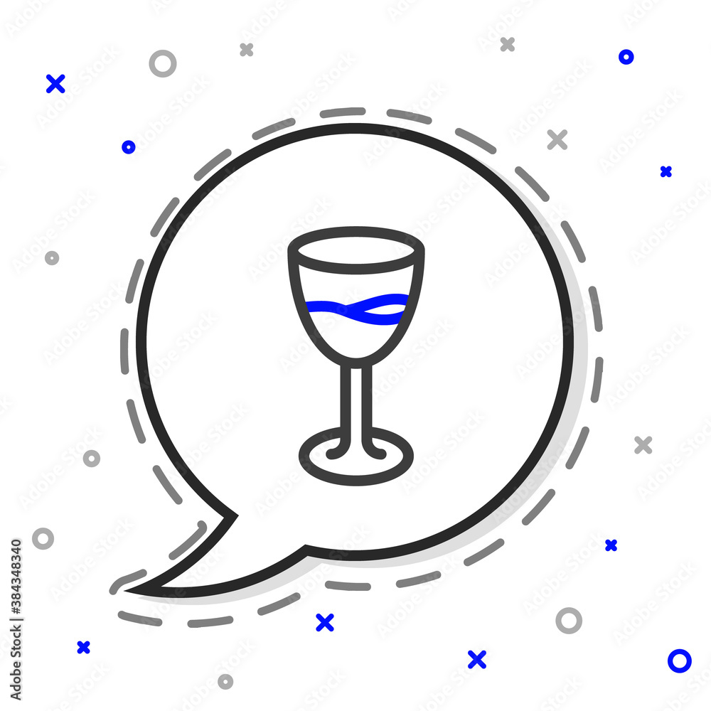 Line Wine glass icon isolated on white background. Wineglass sign. Colorful outline concept. Vector.