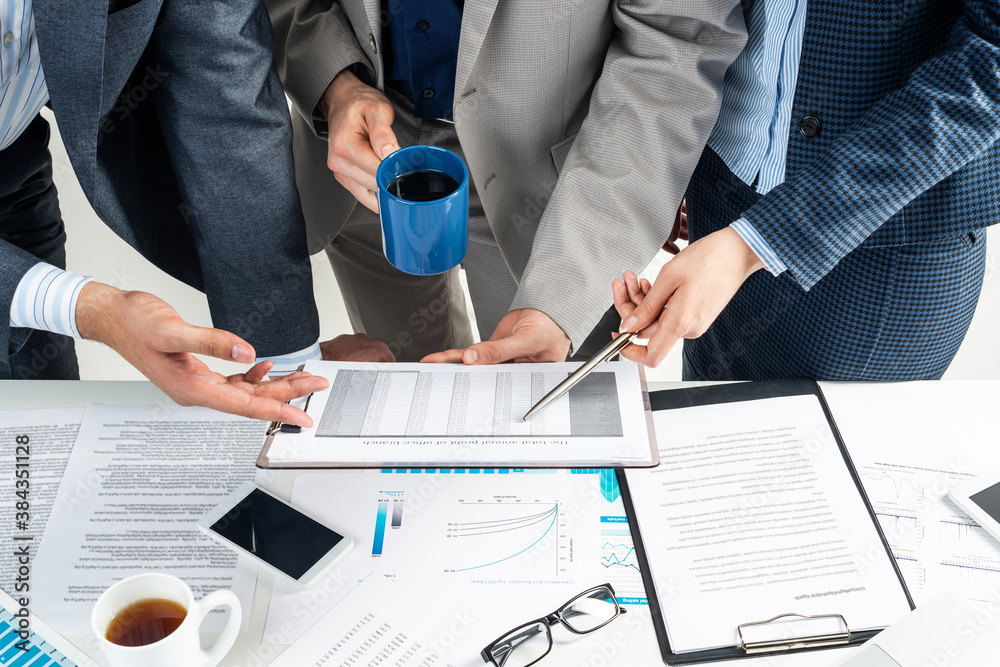 Group of people meeting in conference room