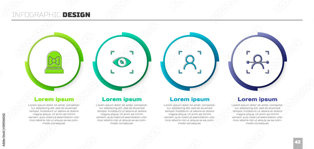 设置运动传感器、眼部扫描、人脸识别和.Business infographic template.Vvector。