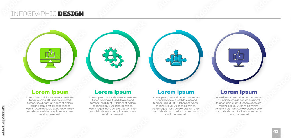 Set Hand like, Head hunting, Project team base and . Business infographic template. Vector.