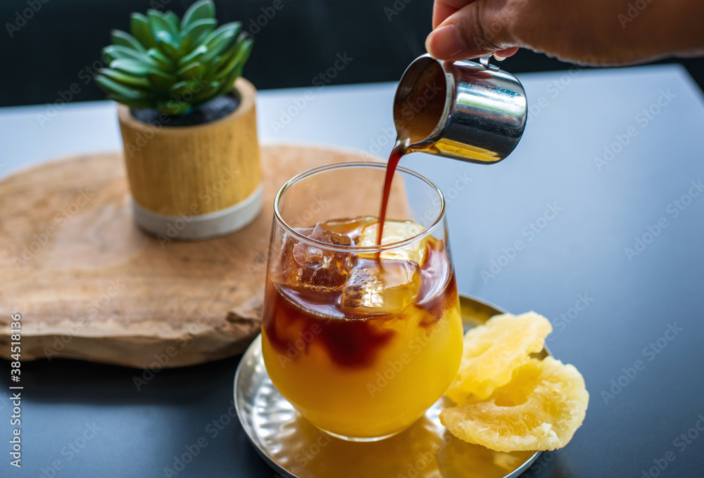 Black Coffee Rum is the New exotic Iced Coffee With Pineapple Juice