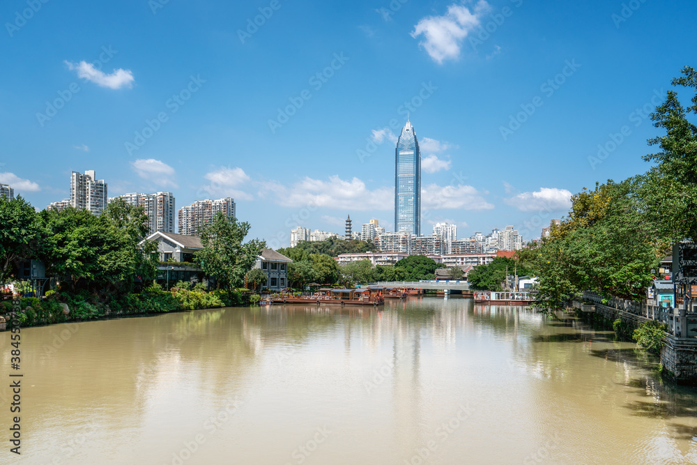 温州南塘街道古建筑与现代城市建筑景观