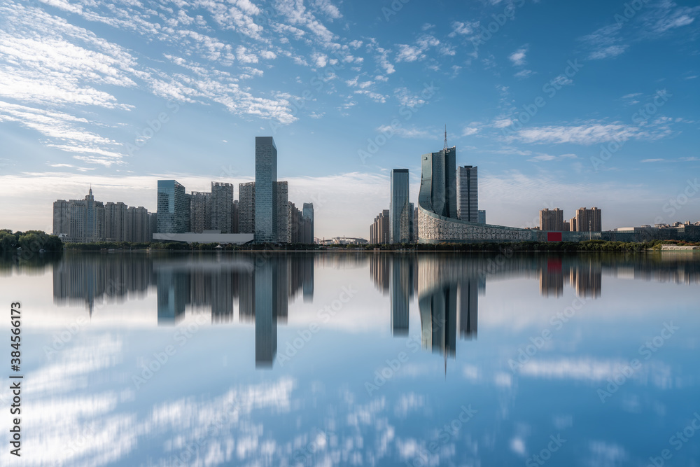 Hefei city modern architecture landscape skyline