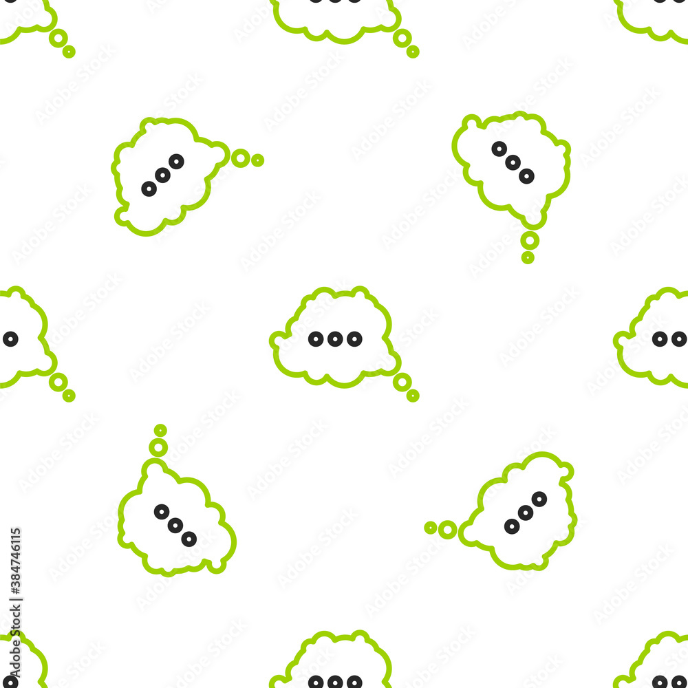 Line Speech bubble chat icon isolated seamless pattern on white background. Message icon. Communicat