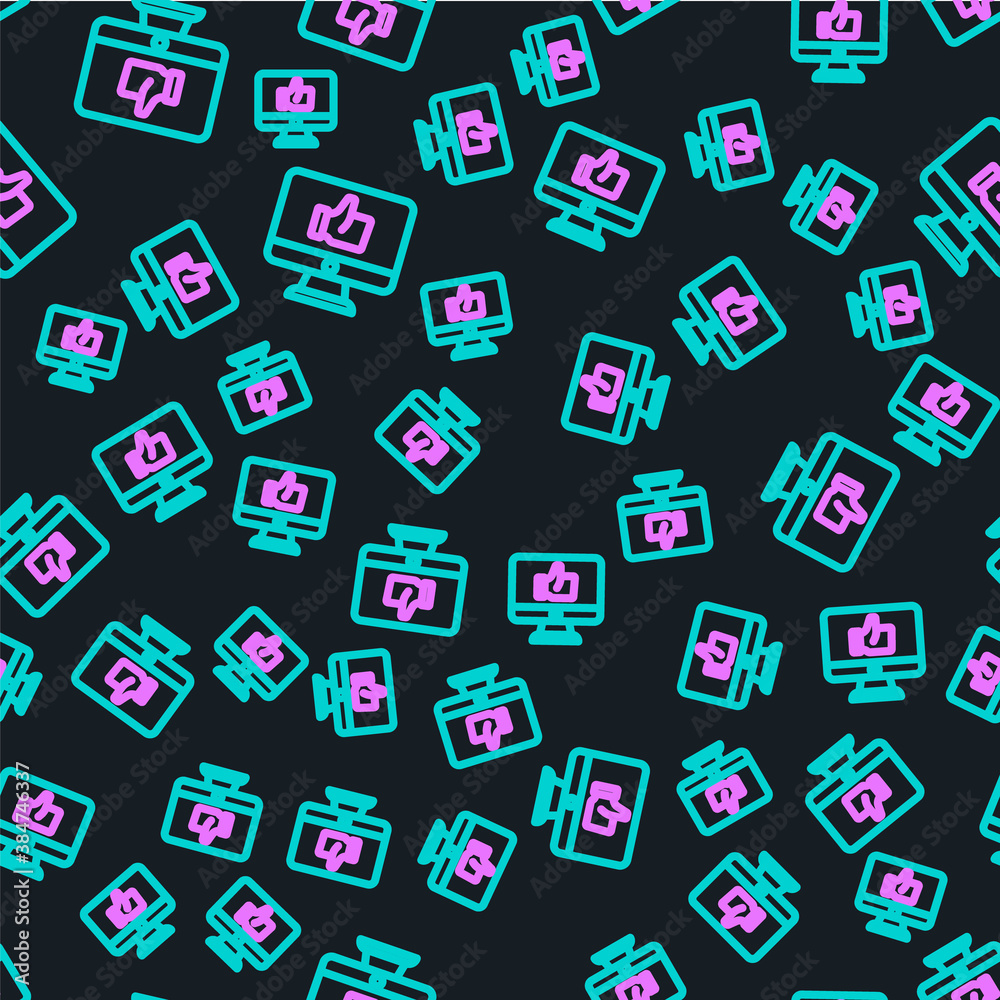 Line Hand like icon isolated seamless pattern on black background. Vector.