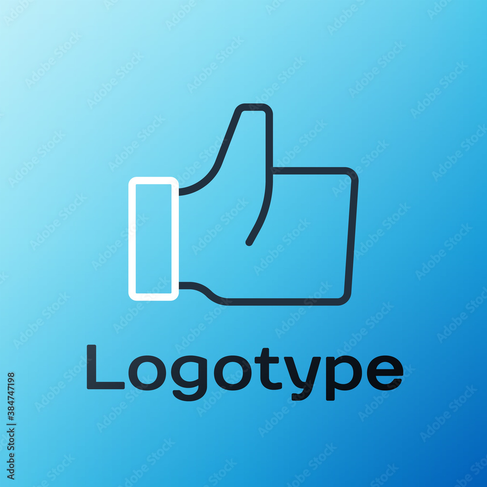 Line Hand like icon isolated on blue background. Colorful outline concept. Vector.