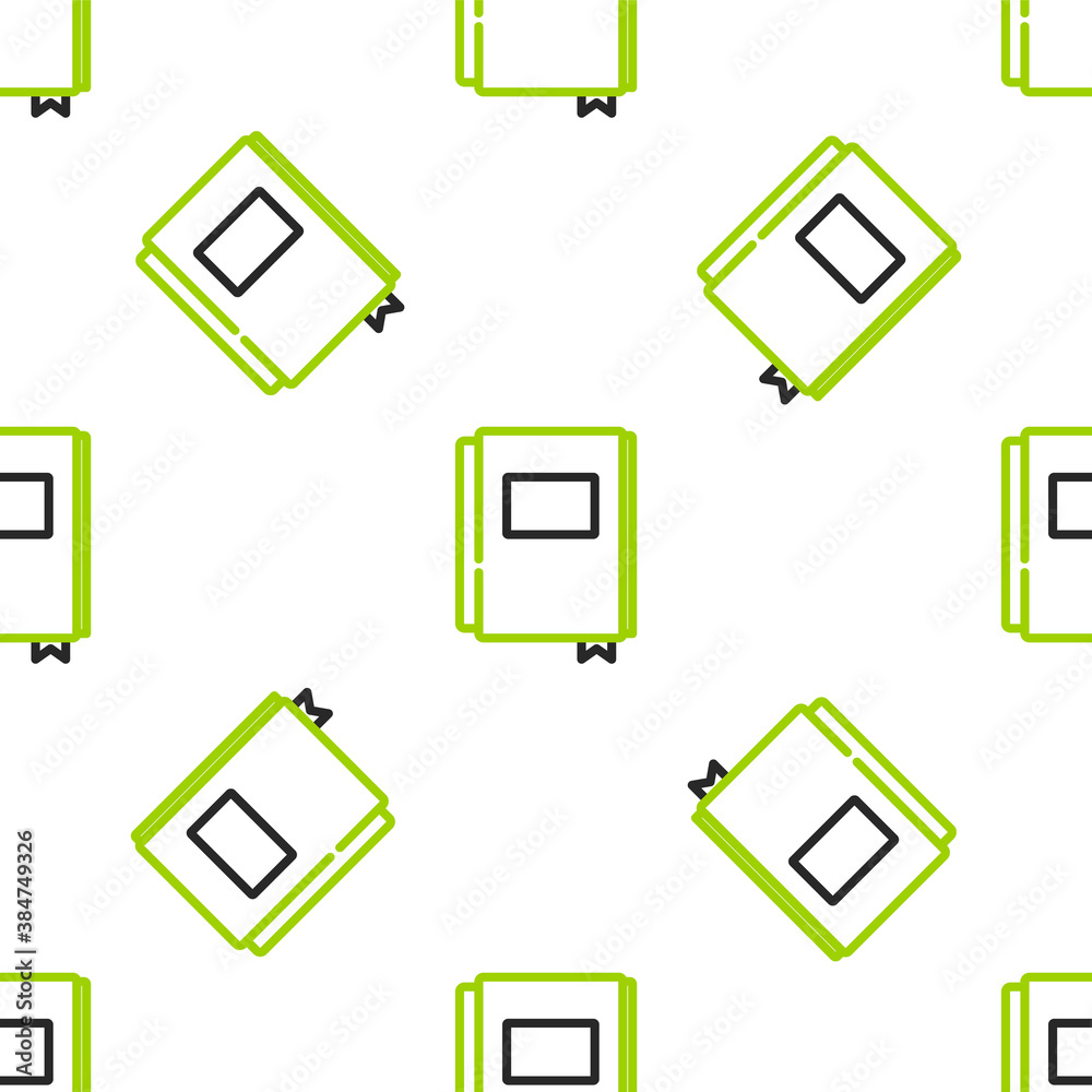 Line Book icon isolated seamless pattern on white background. Vector.