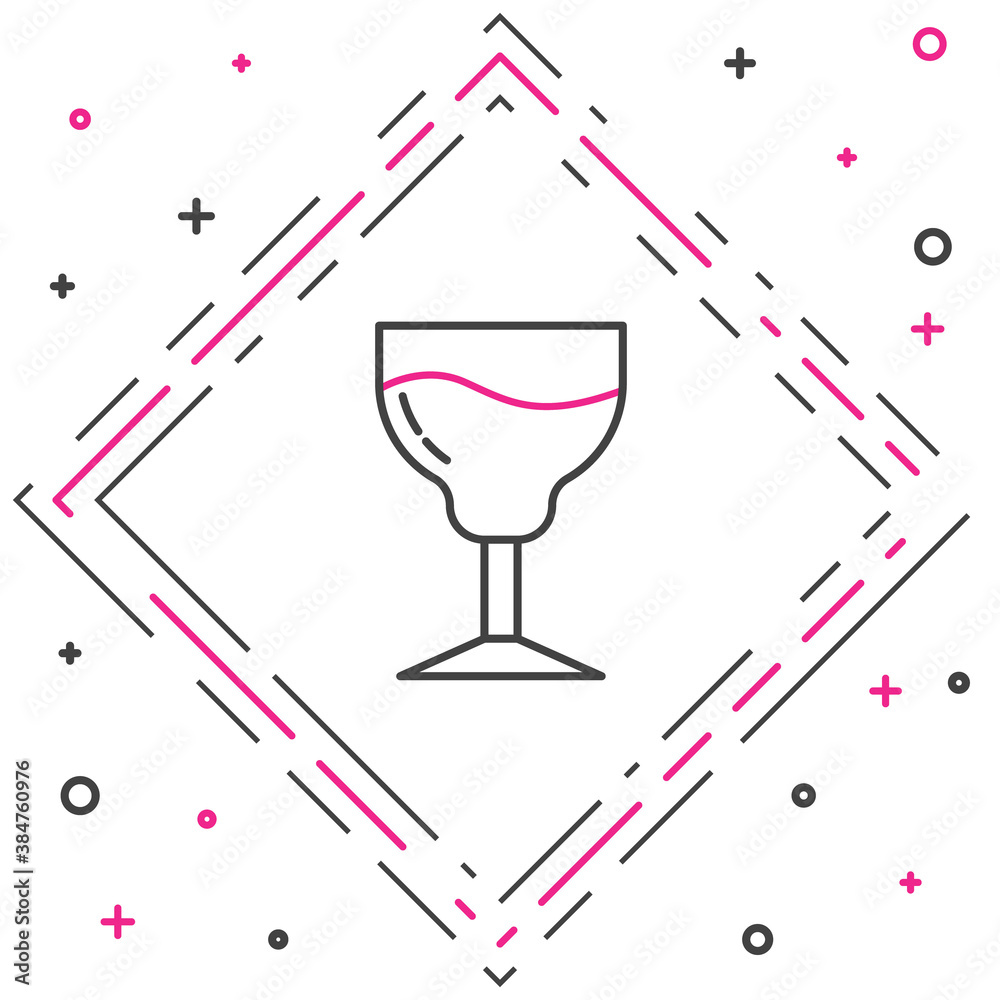 Line Wine glass icon isolated on white background. Wineglass sign. Colorful outline concept. Vector.