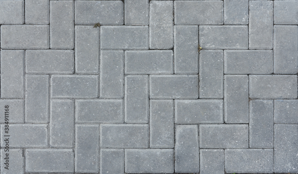 Gray paver brick stone floor