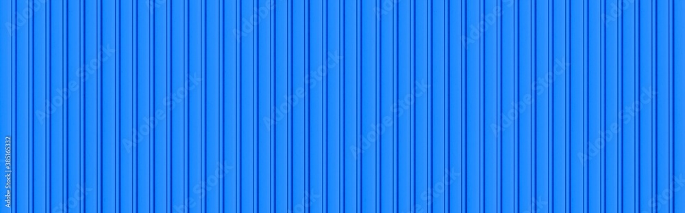 Panorama of Blue Corrugated metal background and texture surface or galvanize steel